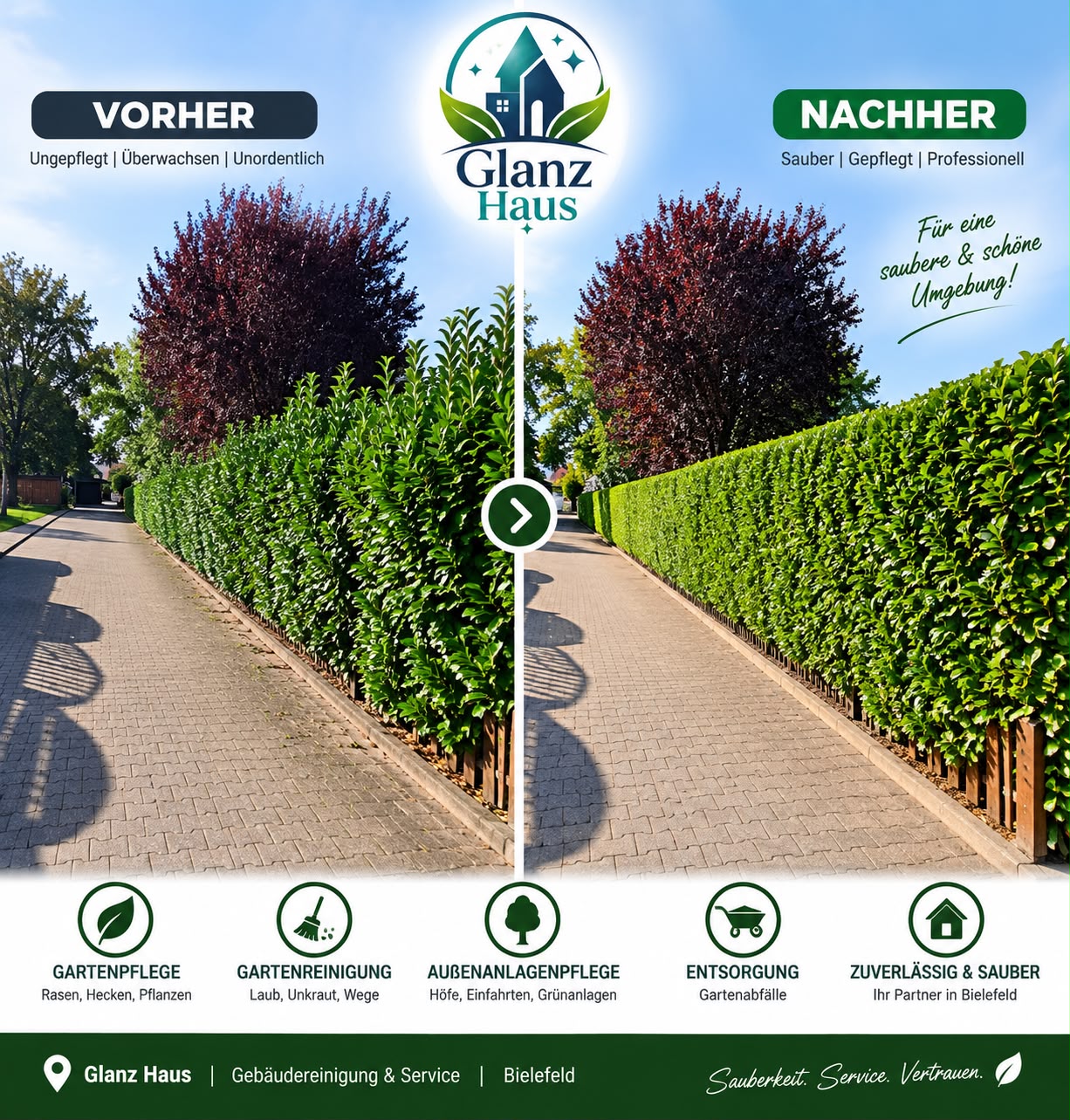 Gartenpflege in Bielefeld durch Glanz Haus